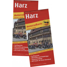 MOTORRADKARTE "HARZ" , MAßSTAB 1:150.000, GPS-TRACKS-DOWNLOAD 