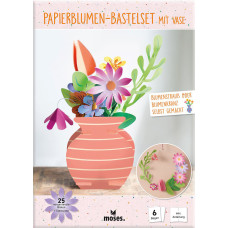 PAPIERBLUMEN-BASTELSET MIT VASE 