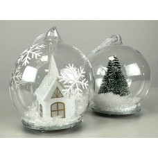 LED-CHRISTBAUMKUGELN IM SCHNEEKUGEL-LOOK LED-CHRISTBAUMKUGELN IM SCHNEEKUGEL-LOOK