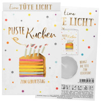 EINE TÜTE LICHT "PUSTE KUCHEN ZUM GEBURTSTAG" EINE TÜTE LICHT "PUSTE KUCHEN ZUM GEBURTSTAG"