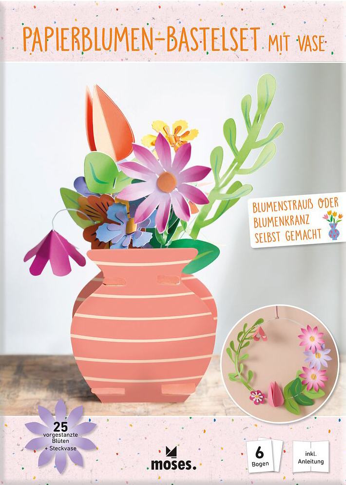 PAPIERBLUMEN-BASTELSET MIT VASE PAPIERBLUMEN-BASTELSET MIT VASE